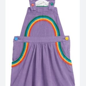 Mini Boden Purple Rainbow Overalls Dress Size 5-6
